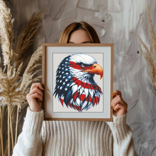 American Flag Cross Stitch Pattern,American Eagle,Independence Day,USA Patriotic,Pattern Keeper,xstitch,Pdf,Instant Download