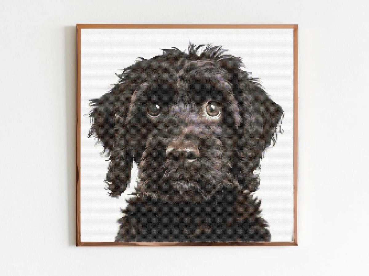 Cockerpoo B Dog Cross Stitch Pattern Sewing Embroidery DMC Wildlife Africa Australia Nursery Artwork Scandi Doggo Minimal Dog Pet Gift