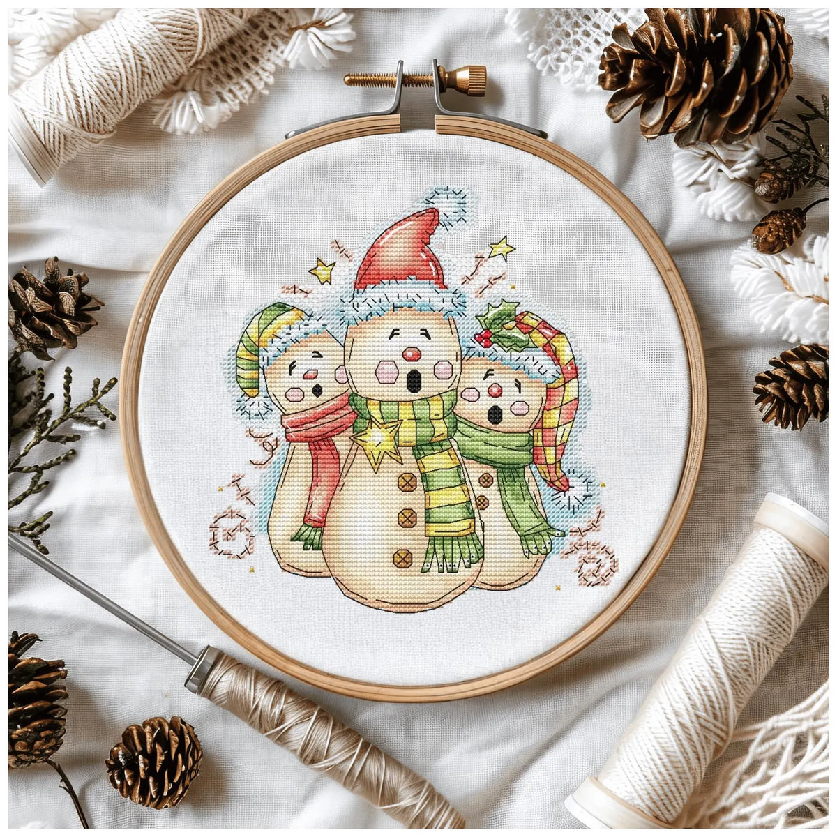 Cross-stitch scheme Christmas showmen Embroidery pattern PDF