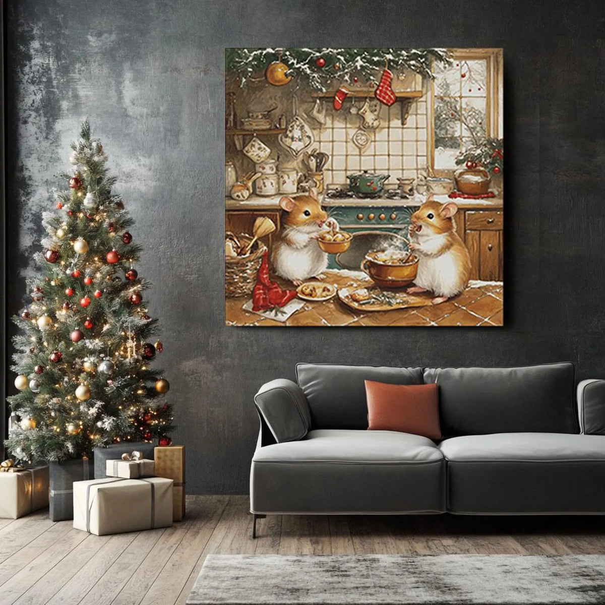 Cross Stitch Pattern PDF Hamsters in the kitchen, digital desing, dms, mouse, christmas tree, valentine cross stitch pattern, gnome cross