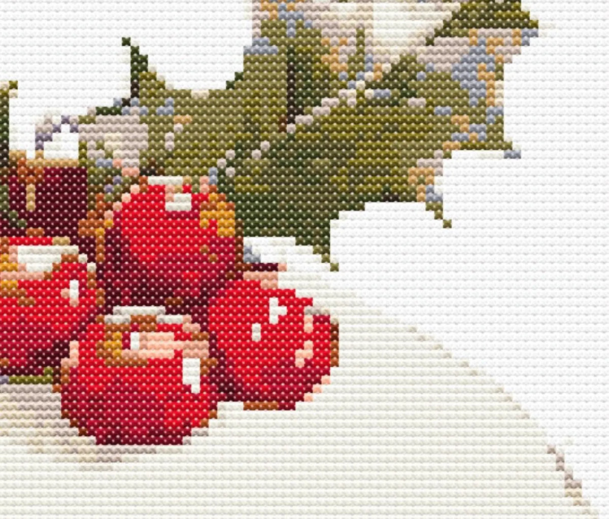 Christmas Pudding Cross Stitch Sewing Embroidery Pattern Wildlife Gift Cute Nursery Artwork Art Scandi Animal Wild Young Baby