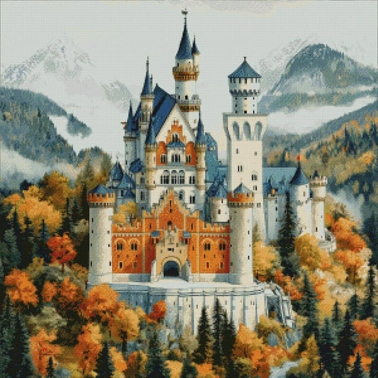 PCP0144 Neuschwanstein Castle full coverage cross stitch pattern PDF Cross Stitch chart Cross Stitch pattern Instant PDF Download
