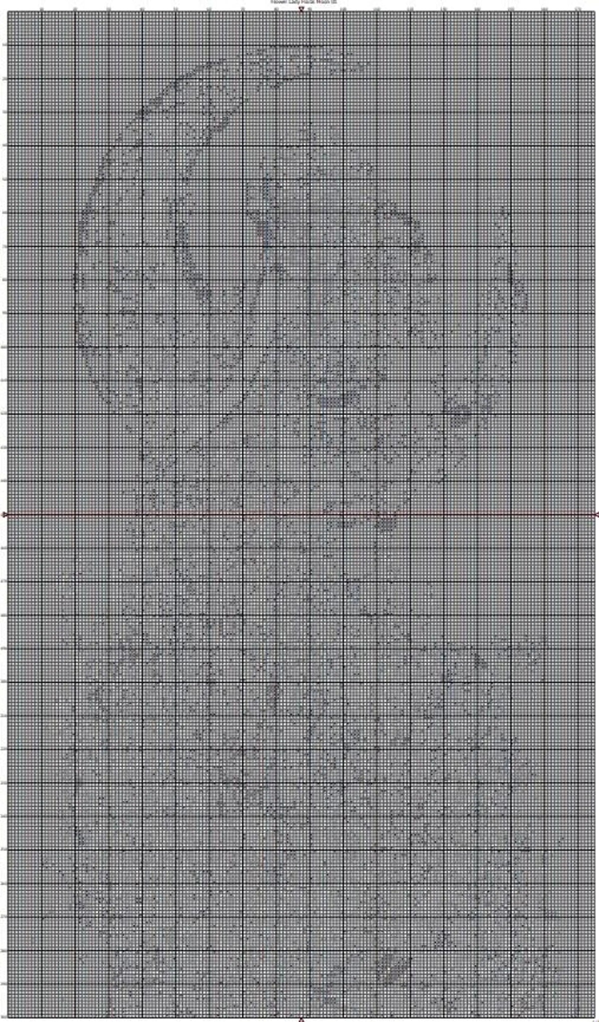 Flower Lady Floral Moon cross stitch pattern. Instant PDF Download. 52,500 Stitches.
