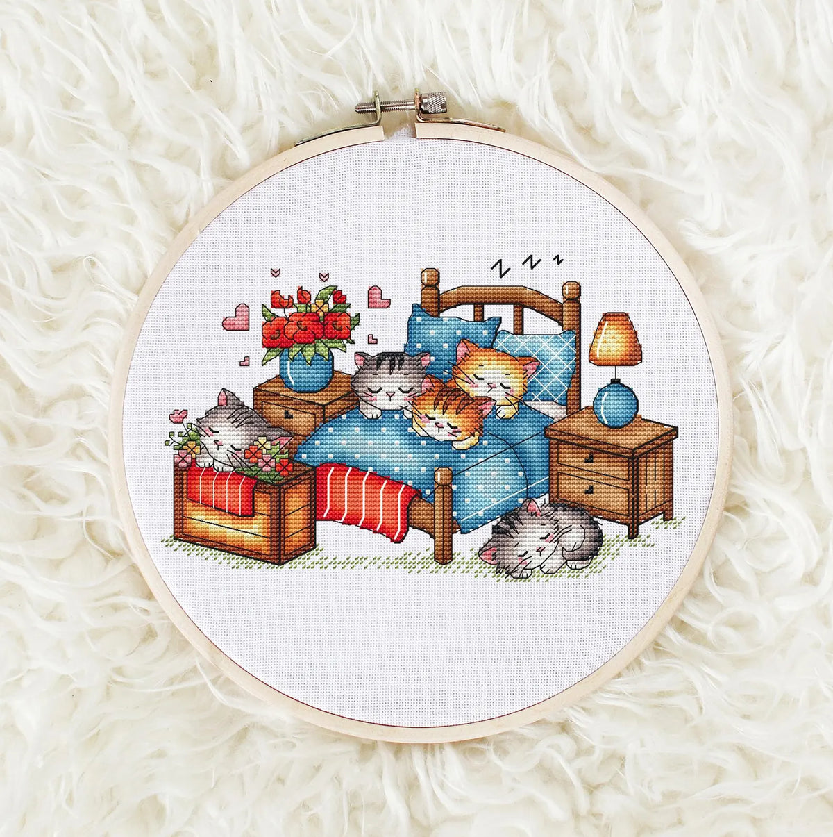 Sleeping kittens Cross Stitch Pattern, Animal Counted Cross Stitch, Kawaii Cats, Kittens Cross Stitch Digital File Instant Download PDF