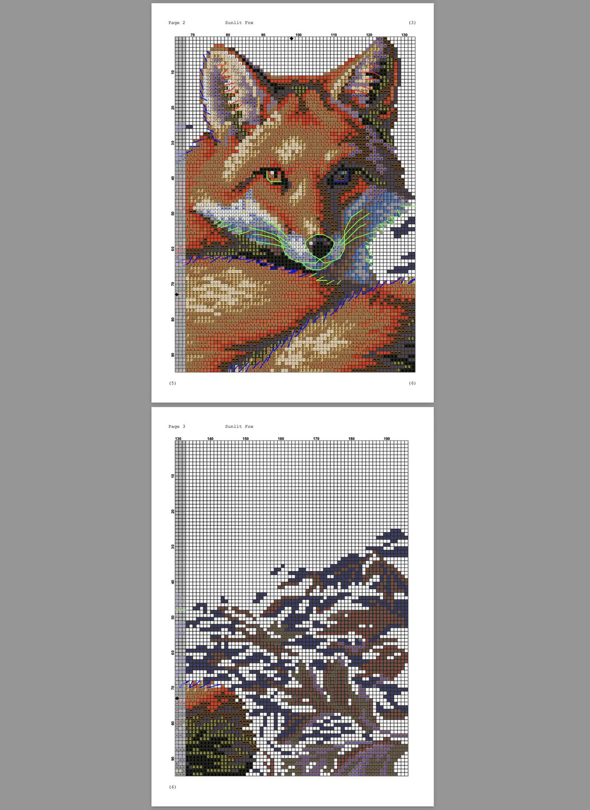 Sunlit Fox Cross Stitch Pattern