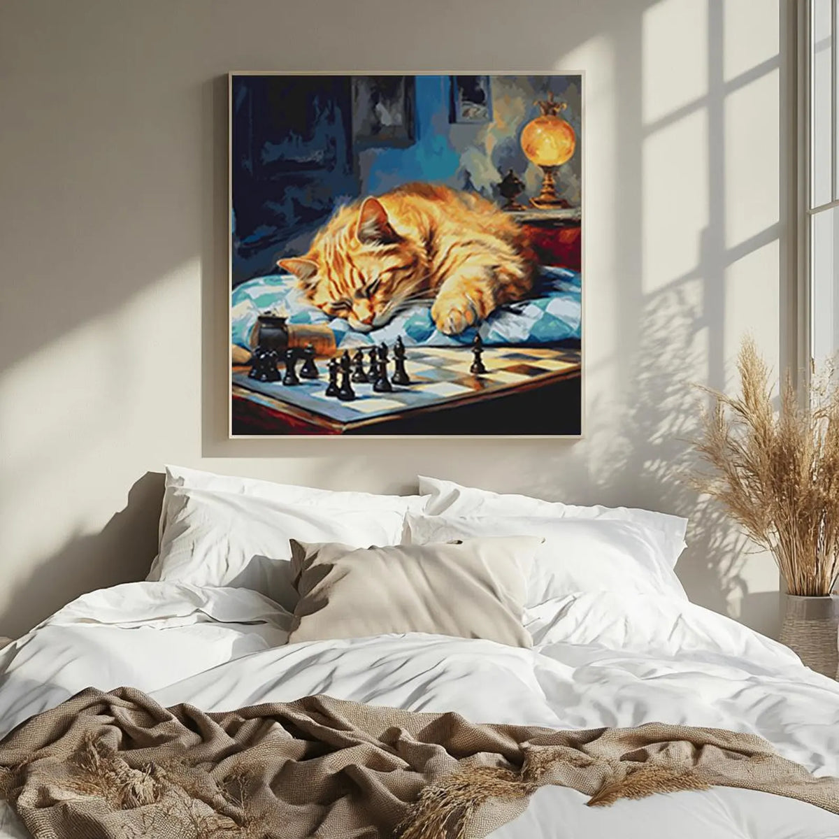Cross Stitch Pattern PDF, The Sleeping Cat, needlepoint chart, easy cross stitch, animal, large pattern