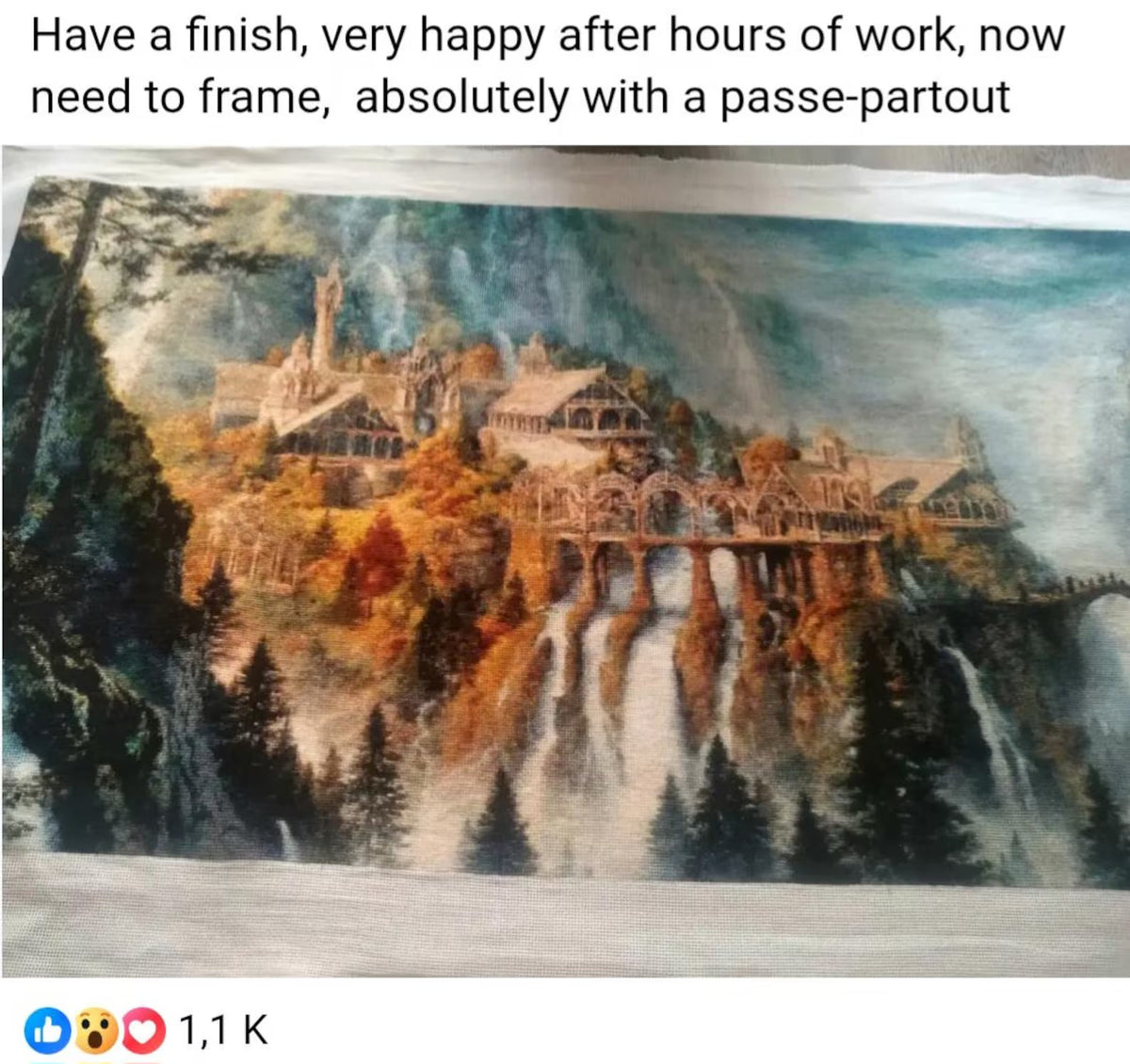 PDF Cross Stitch Pattern "Rivendell Sunset" DMC 88 Solid/Blended Colors 498w X 300h Stitches, Size on 18th Count 71w X 43h cm (28w' X 17h')