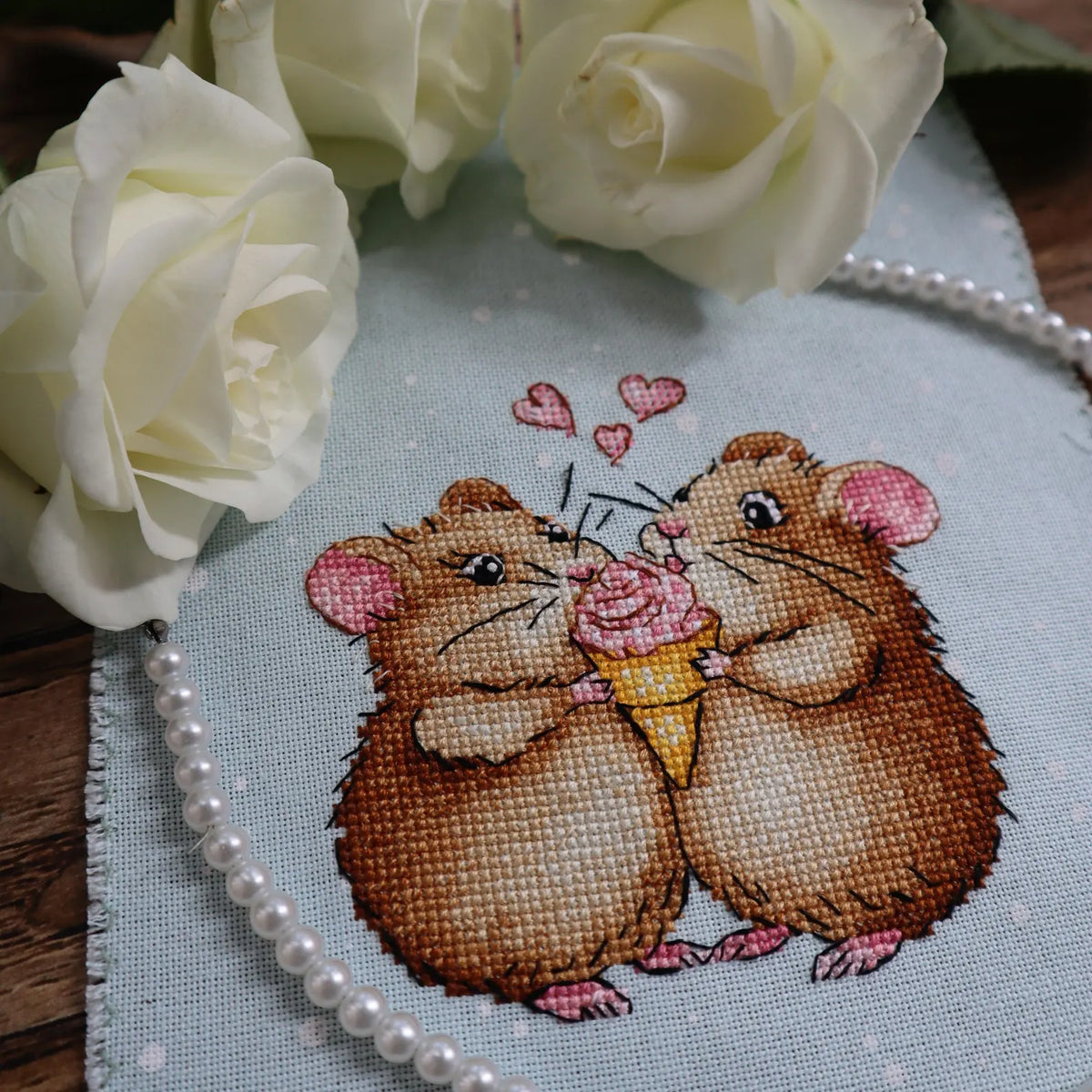 Cross Stitch Pattern PDF Hamsters inlove, digital desing, dms, mouse, mini chart, valentine cross stitch pattern, home wall decor, easy