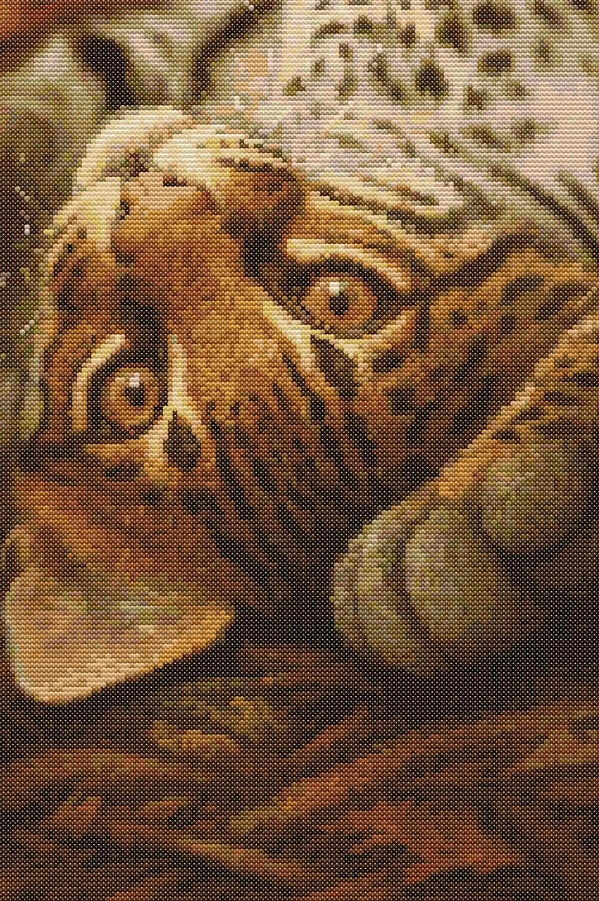 Tiger Cub Cute Cross Stitch Sewing Modern Embroidery Pattern Instant DMC Download Funny Snarky Cute Kitten Ying Yang Dog Puppy