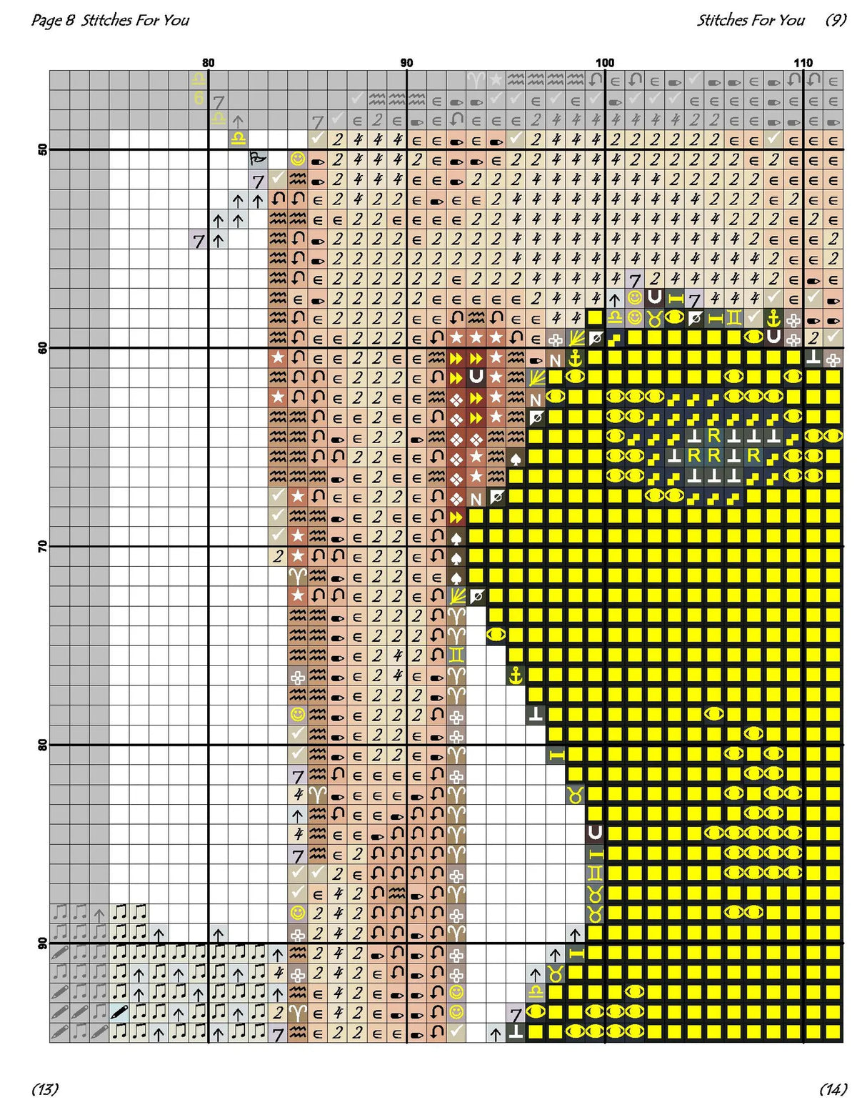 Black Elegance - Counted Cross Stitch Patterns - Printable Chart PDF Format Needlework Embroidery Crafts DIY DMC color