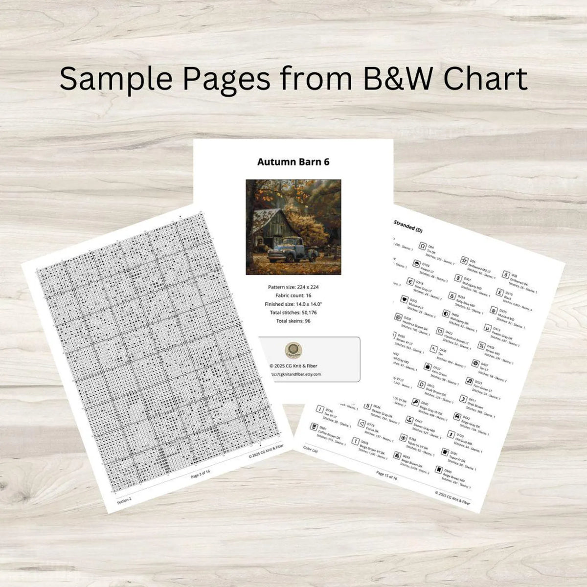 Cross Stitch Pattern: Autumn Barn and Truck Rural Americana Motif 6 - PDF Instant Download