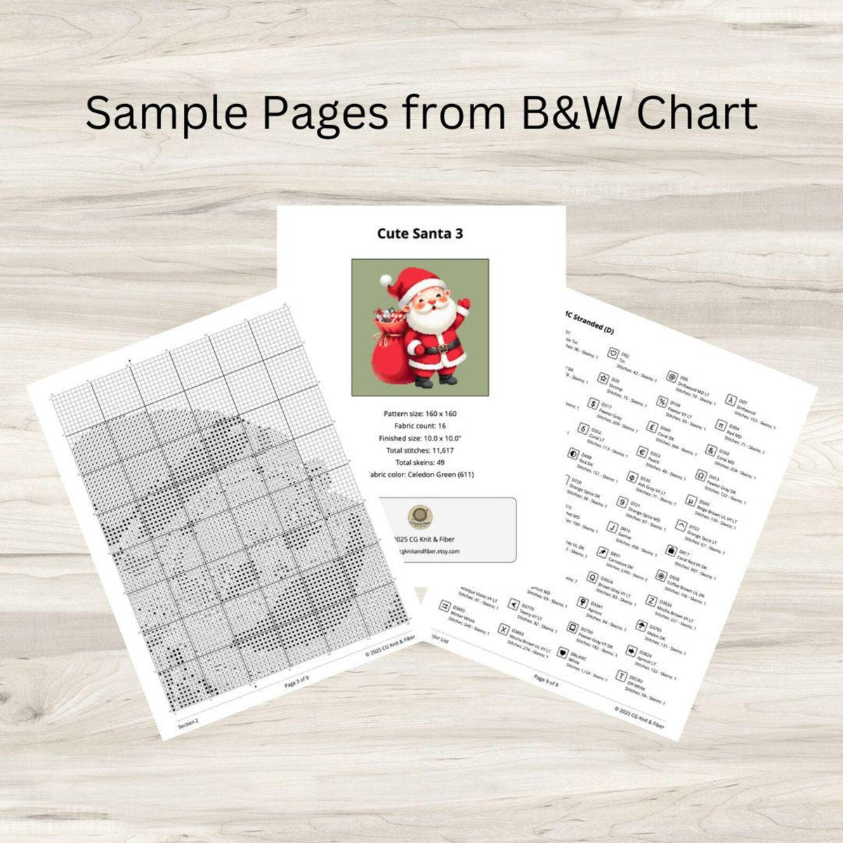 Cross Stitch Pattern: Cute Christmas Santa with Gifts 3 - PDF Instant Download