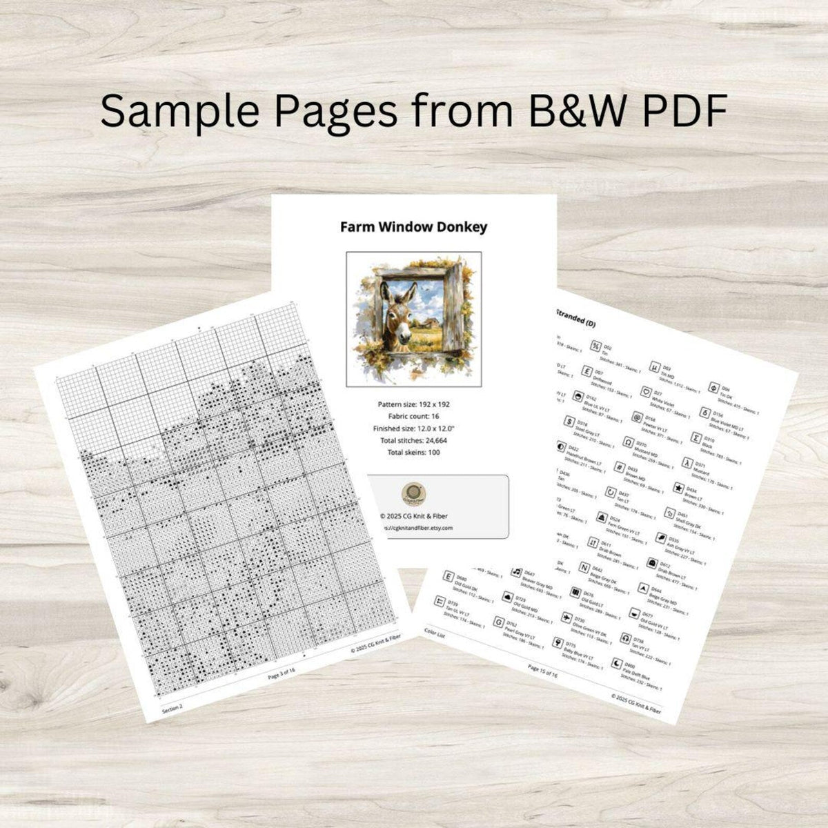 Cross Stitch Pattern: Farm Window Donkey - PDF Instant Download