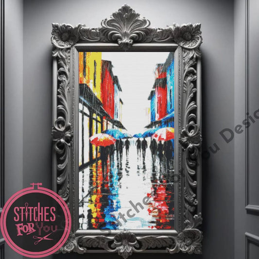 Street of Shades- Counted Cross Stitch Patterns - Printable Chart PDF Format Needlework Embroidery Crafts DIY DMC color