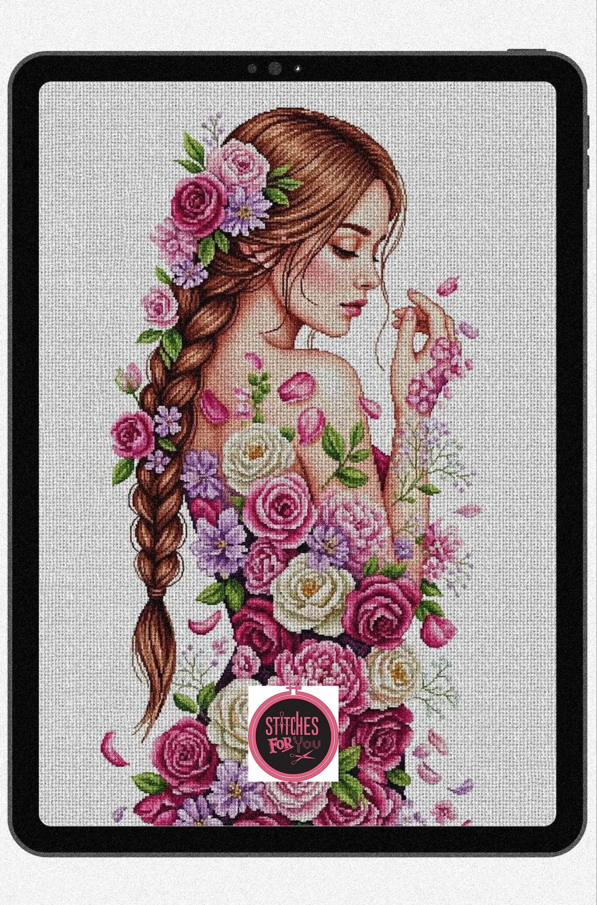 Flower girl - Counted Cross Stitch Patterns - Printable Chart PDF Format Needlework Embroidery Crafts DIY DMC color