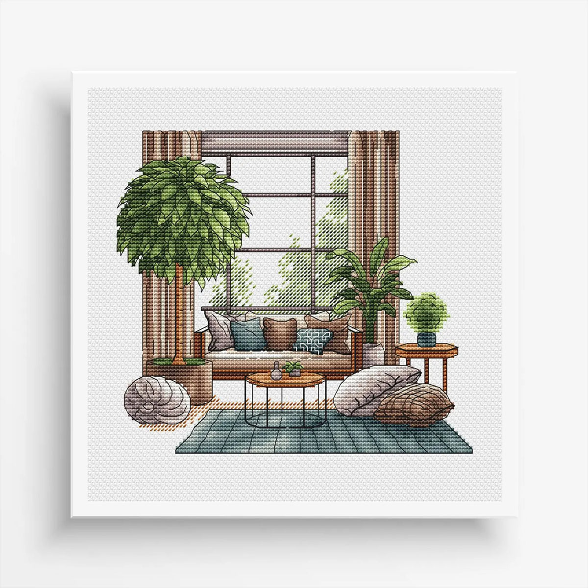 Bedroom Cross Stitch Pattern PDF, Modern Living Room Counted Cross Stitch, Interior decor Hand Embroidery, Wall Decor Design Digital PDF