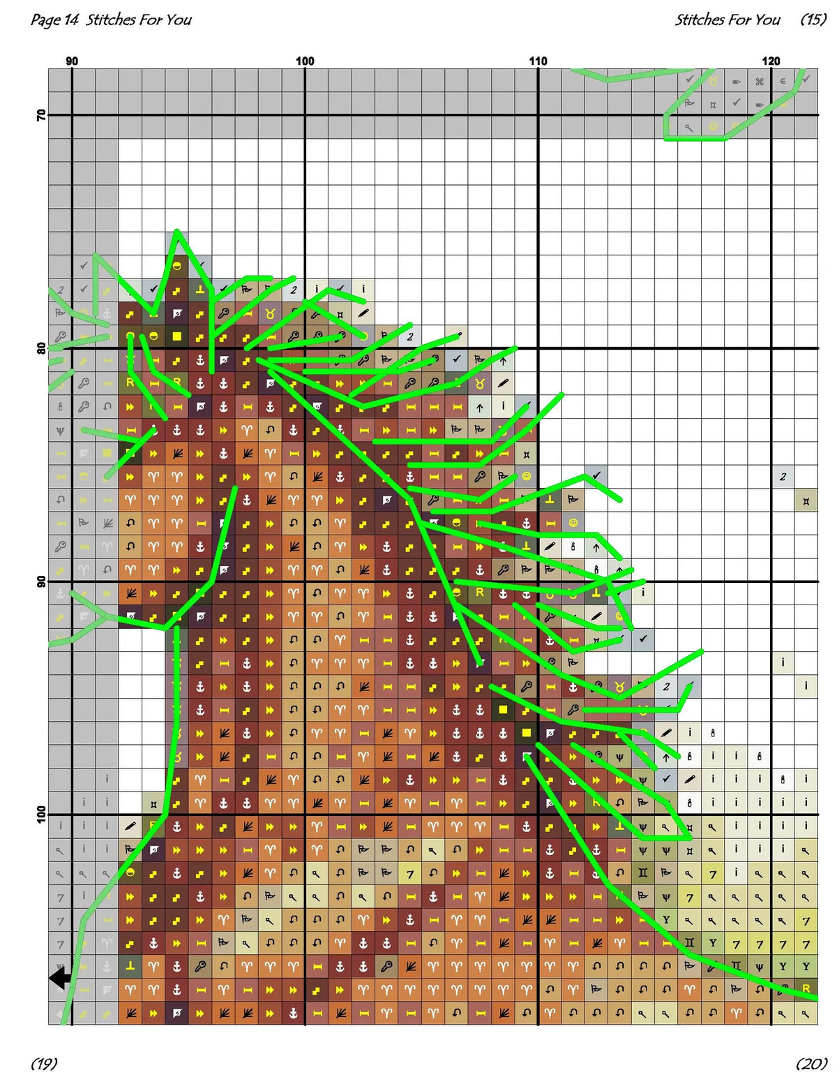 Two Horses- Counted Cross Stitch Patterns - Printable Chart PDF Format Needlework Embroidery Crafts DIY DMC color