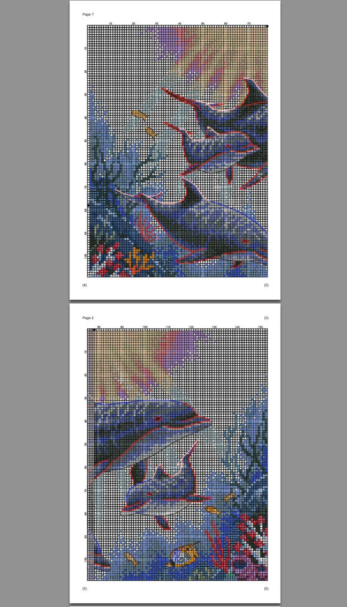 Dolphin Morning Cross Stitch Pattern