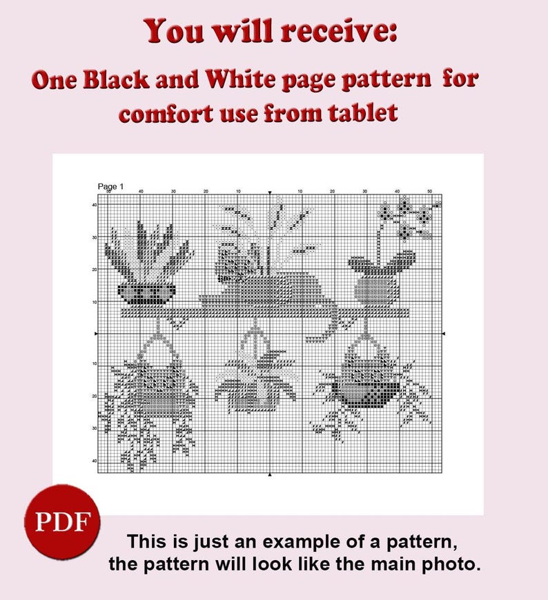 Romantic Hourglass Cross Stitch Pattern, Young & Old Love PDF Pattern