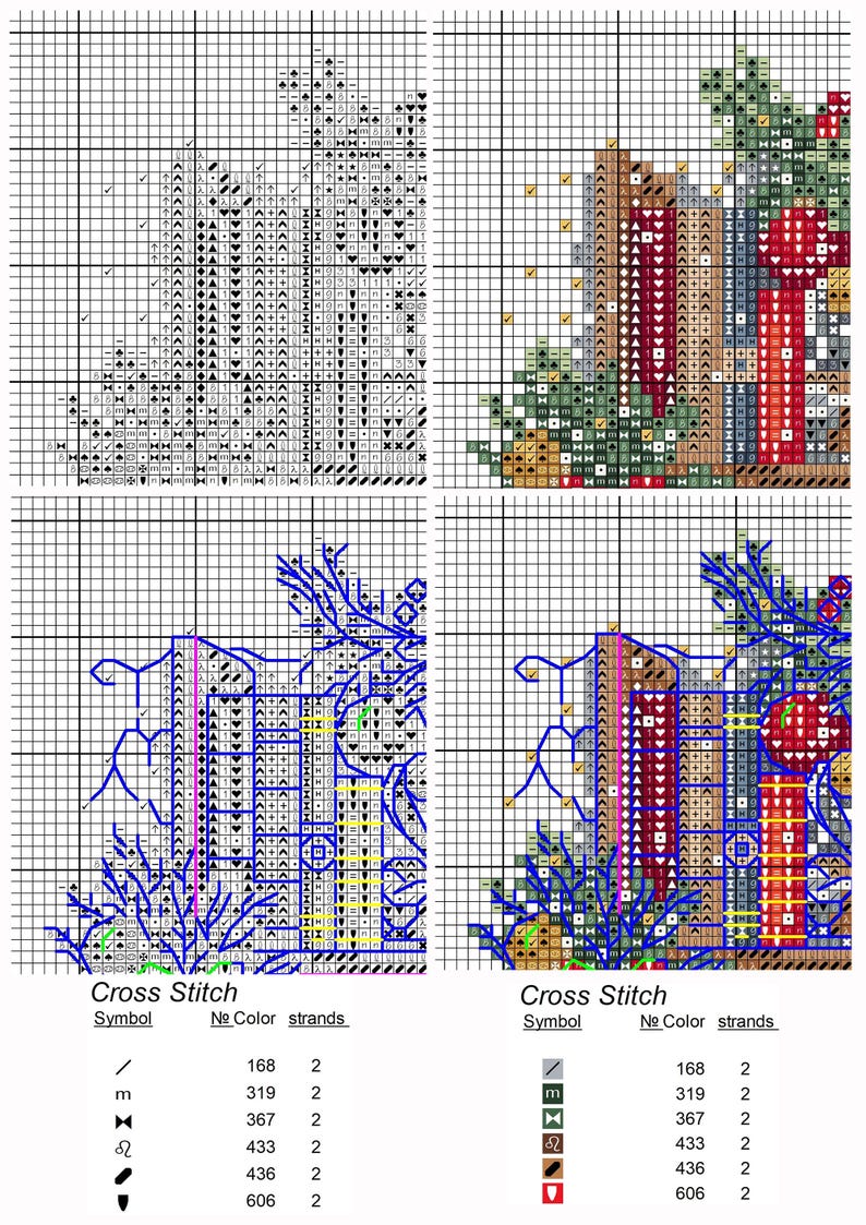 Christmas Bookshelf Cross Stitch Pattern PDF, New Year Decor Design Digital, Festive Garland, Bows, Holiday Candles Embroidery
