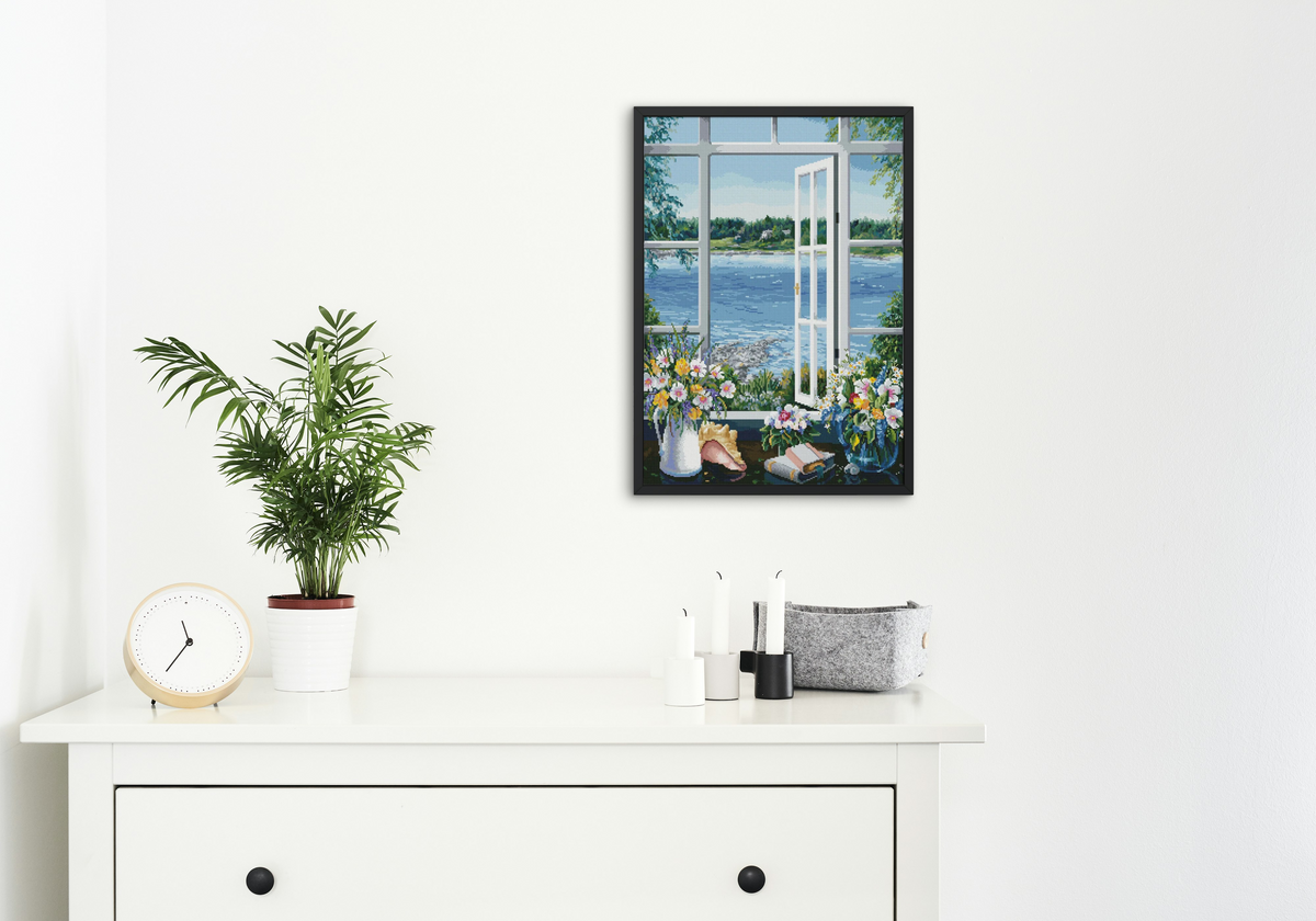 A Breeze Off The Ocean-House Decor Digital Cross Stitch Chart, PDF, Cross Stitch Patter Instant Download